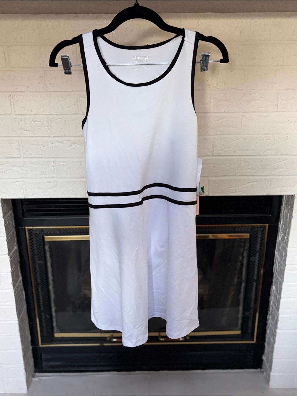 Athletic Works White Active Dress with Black Trim